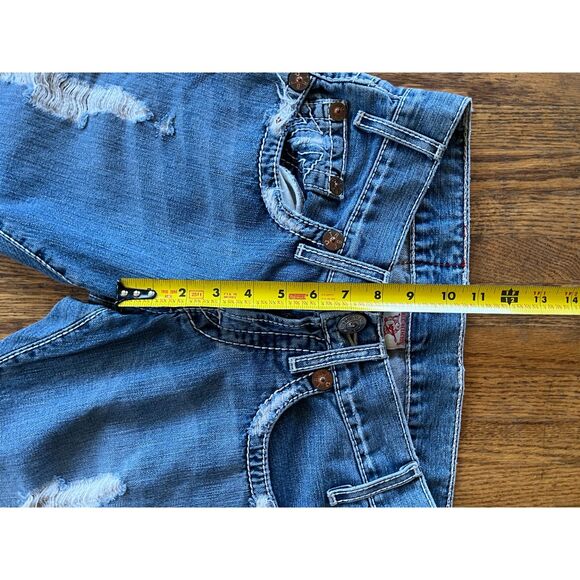 TRUE RELIGION Blue Denim White Stitch Micky Big T Jeans  Mens Size 33 - Picture 9 of 11